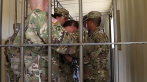 (Broughey) B-roll and Interview 328th Military Police Company Conducts Detainee Cell Extraction Training on Tactical Training Base Kelley