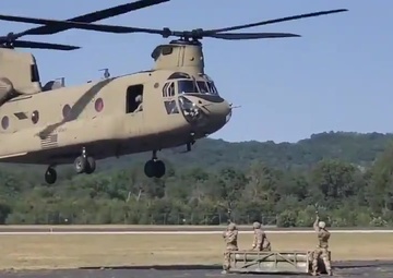 Sling Load Training for 89B Ammunition Supply Course students with CH-47 Chinook, crew at Fort McCoy