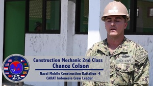 NMCB-4, Indonesian National Armed Forces continue construction at SDN Duduk Sampeyan Elementary School during CARAT 2019