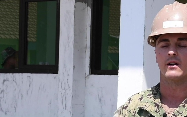 NMCB-4, Indonesian National Armed Forces continue construction at SDN Duduk Sampeyan Elementary School during CARAT 2019