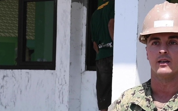 NMCB-4, Indonesian National Armed Forces continue construction at SDN Duduk Sampeyan Elementary School during CARAT 2019