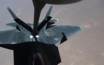 Refueling F-22 Raptors