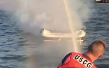 Barnegat Light Fights Boat Fire
