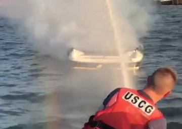 Barnegat Light Fights Boat Fire