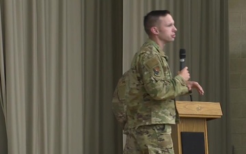 Test Wing commander addresses Team Edwards during Commander’s Call