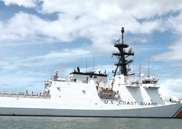 Coast Guard Cutter Kimball gets underway from Pearl Harbor
