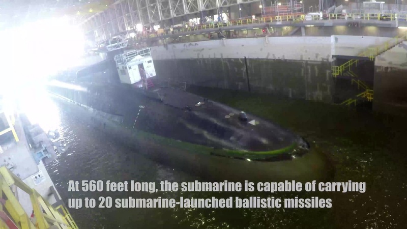 USS Tennessee (SSBN 734) (Blue) Arrives in TRF Dry Dock Time Lapse
