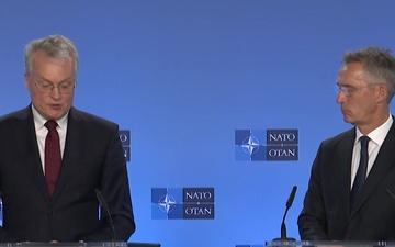 Visit to NATO by the President of Lithuania - Joint Press Point
