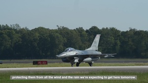 Barksdale Receives Shaw AFB F-16s during Hurricane Dorian evacuation