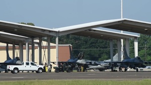Barksdale Receives Shaw AFB F-16s during Hurricane Dorian evacuation