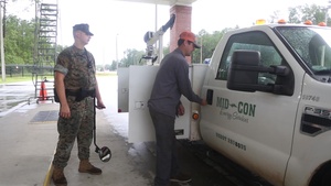 Maintentence and Damage Prevention Crews arrive at Lejeune