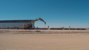 Time-lapse video of new border wall system construction near San Luis, Ariz., 21 August 2019.