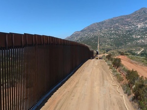 Aerial Video of Tecate, CA Wall Construction