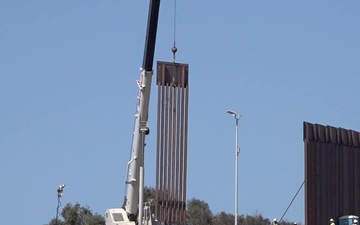 Construction Continues on the Replacement Border Wall in San Diego near Imperial Beach, CA