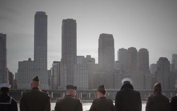 U.S. Marines and Sailors aboard the USS New York (LPD 21) Remember 9/11