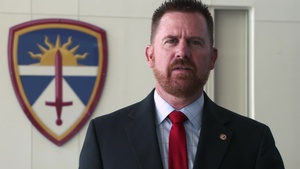 Command Sgt. Maj. (Retired) Ken Graham gives a 50th birthday shout-out to U.S. Army Operational Test Command