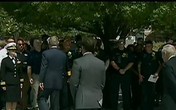 Esper, Bush 9/11 Wreath Laying