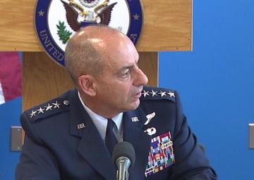 Gen. Jeffrey L. Harrigian briefs at the New York Foreign Press Center