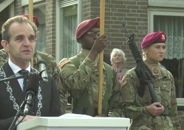 MG Gavin Memorial Wreath Laying Ceremony - Mayors Speech - B-roll