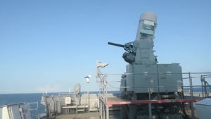 USS Germantown (LSD 42) fires close-in weapons system