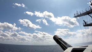 USS Germantown (LSD 42) fires close-in weapon system