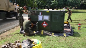 B-Roll: US Marines set up a command operations center in Colombia for humanitarian assistance exercise