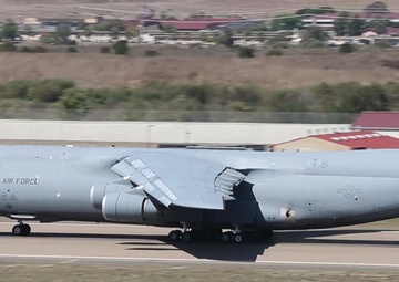 B-Roll: C-5M Super Galaxy takes off from Marine Corps Air Station Camp Pendleton