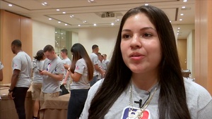 Camp Zama BOSS Soldiers prepare care packages with NBA legends