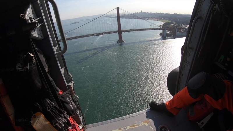 Coast Guard Maritime Security Response Team West service members conduct fast rope demonstration during San Francisco 2019 Fleet Week