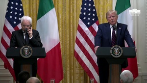 President Trump Participates in a Joint Press Conference with the President of the Italian Republic