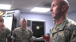 Staff Sgt. Elissa Pedelty receives a Navy Achievement Medal for innovation at 2nd MLG's Makers Space