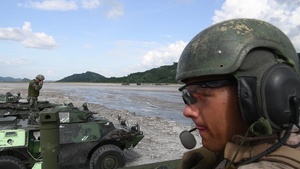 U.S. and Philippine Marines conduct a section gunnery live fire range during KAMANDAG 3