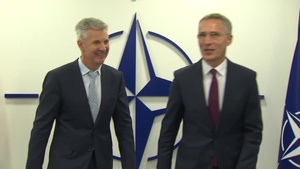NATO Secretary General bilateral meeting with Latvian Minister of Defence