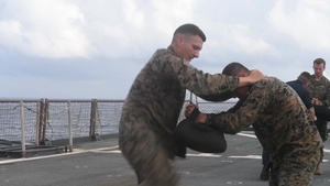 USS Germantown (LSD 42) Sailors learn MCMAP techniques