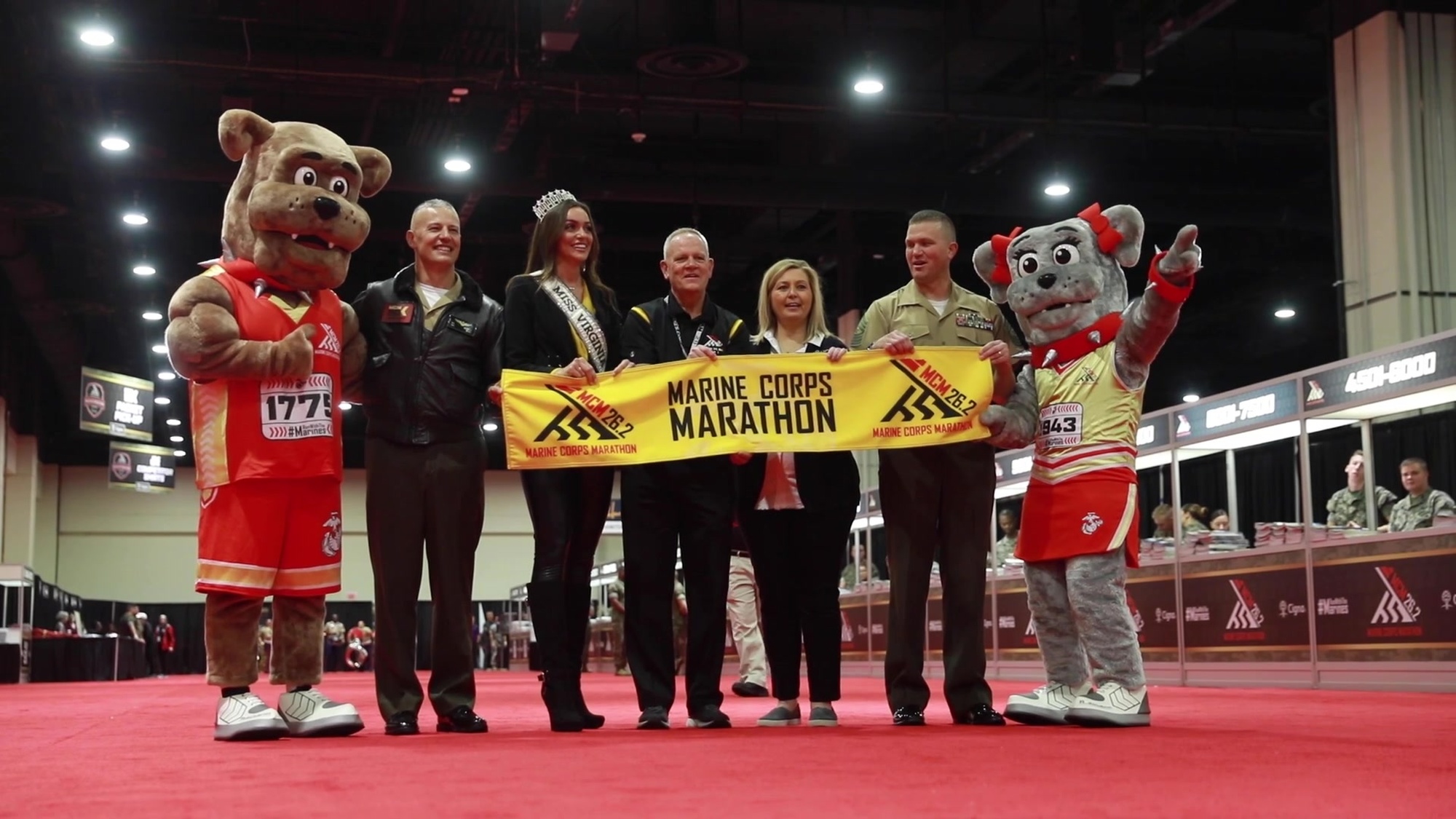 The Marine Corps Marathon (MCM) hosts a ceremony and Health and Fitness Expo to open the 44th annual marathon at the Gaylord National Resort and Convention Center in Oxon Hill, Md., Oct 25, 2019.. Also known as &quot;The People&#39;s Marathon,&quot; the 26.2 mile race drew participants from around the world to promote physical fitness, generate goodwill in the community, and showcase the organizational skills of the Marine Corps. (U.S. Marine Corps Video by Cpl. Brian R. Domzalski)