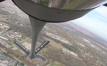 185th Air Refueling Wing performs flyover of Jack Trice Stadium