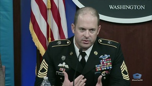 Medal of Honor Nominee Speaks to Reporters at Pentagon