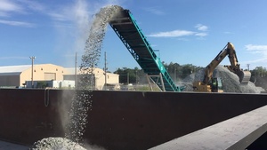 St. Simons Sound Incident Unified Command response team transfers rock-aggregate to hopper barge