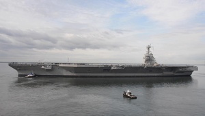 USS Gerald R. Ford (CVN 78) gets underway
