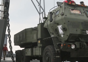 Joint Service High Mobility Artillery Rocket System Embarkation Exercise B-Roll