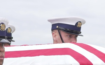 Coast Guard members gather Buffalo New York for the arrival of WWII POW remains (B-Roll)