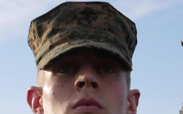 Noah Furbush conducts close-order drill at Marine Corps Officer Candidates School
