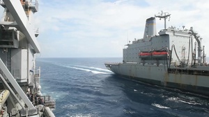 USS Germantown (LSD 42) participates in a RAS