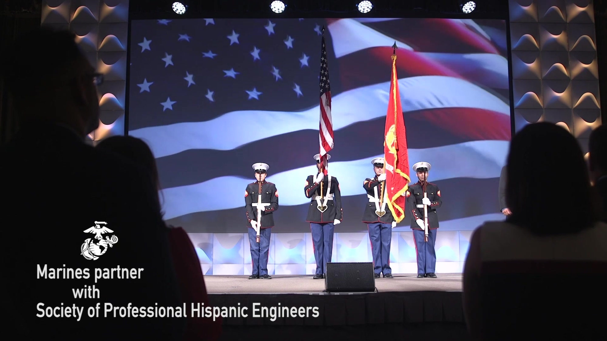 Marines from Marine Corps Recruiting Command and Marine Corps Cyber Command interact with engineering students at the 2019 Society of Hispanic Professional Engineers (SHPE) conference in Phoenix, Ariz., Nov 2, 2019. SHPE is a national organization of professional engineers who serve as role models in the Hispanic community and aim to become leading innovators, scientists, mathematicians and engineers. Nearly 7,500 students, attended the SHPE 2019 National Convention, which provides college students and graduates an opportunity to network with the engineering community and show off their skills.