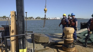 Coast Guard Cutter Obion conducts aids to navigation operations