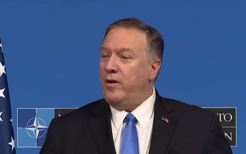 Secretary of State Michael R. Pompeo holds a press availability, in Brussels, Belgium