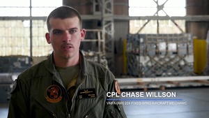 VMFA(AW)224 Fixed-Winged Aircraft Mechanic explains flight safety observation