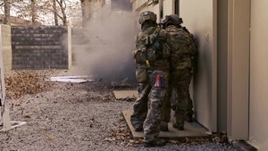 B-roll of Green Berets conducting room clearing drills
