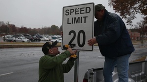 Changing the speed limit sign and pedestrians