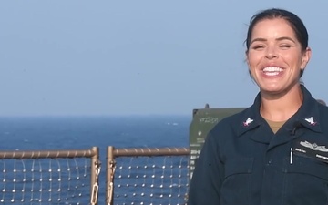 GM3 Domingos aboard the USS Germantown (LSD 42) sends Thanksgiving message home while deployed in the 7th Fleet AOR